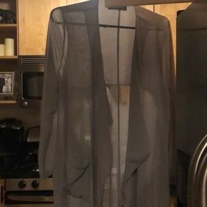 Sheer long robe cardigan
